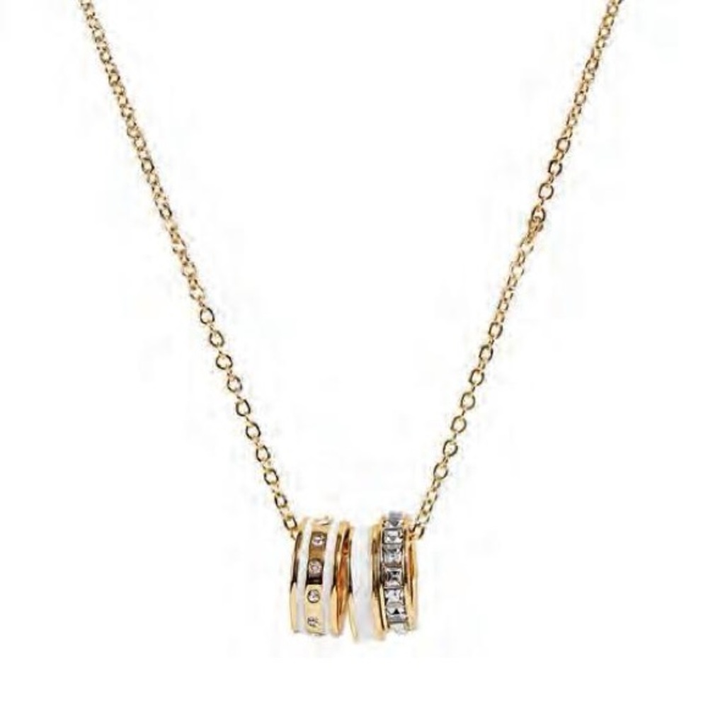Park Lane IVORY Necklace barrel charms with Crystal Accents & Enamel NWT